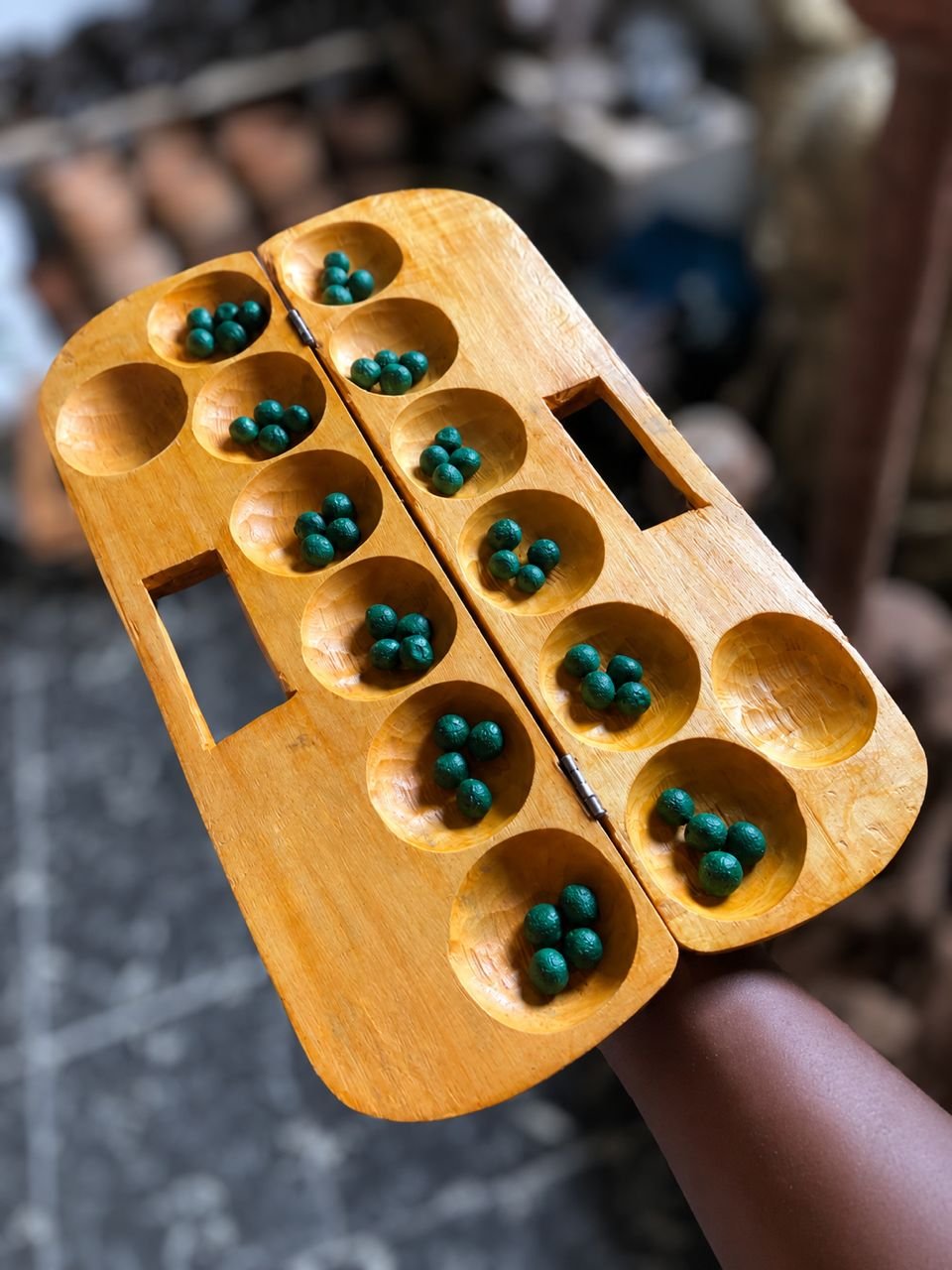 WOODEN AYO GAME- LARGE