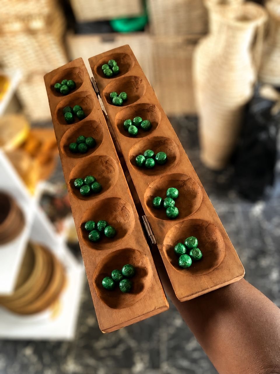 WOODEN AYO GAME- SMALL