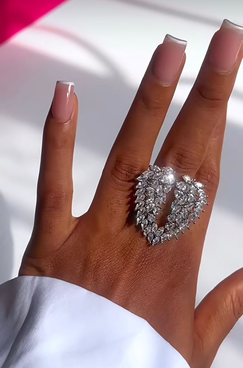 Crystal zirconia Wings ring